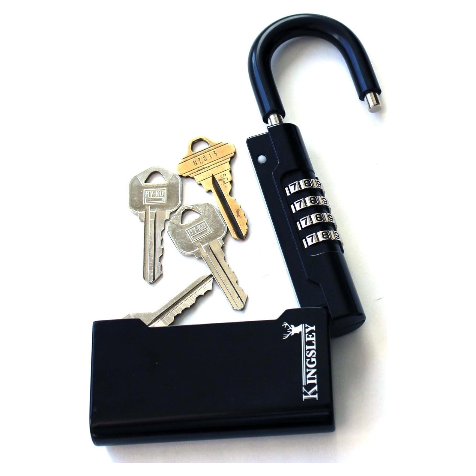 Caja de Llaves Kingsley Guard-a-Key Negra Portátil 5 Llaves