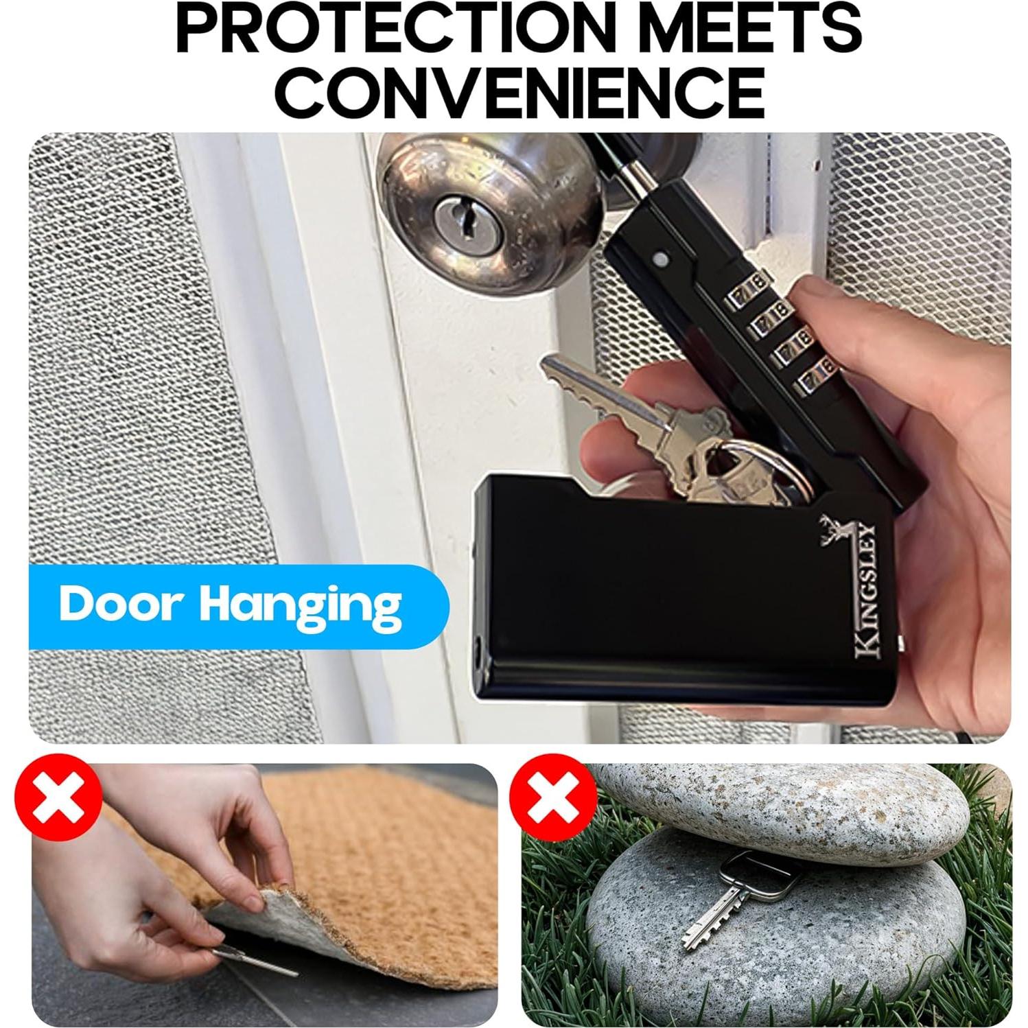 Caja de Llaves Kingsley Guard-a-Key Negra Portátil 5 Llaves