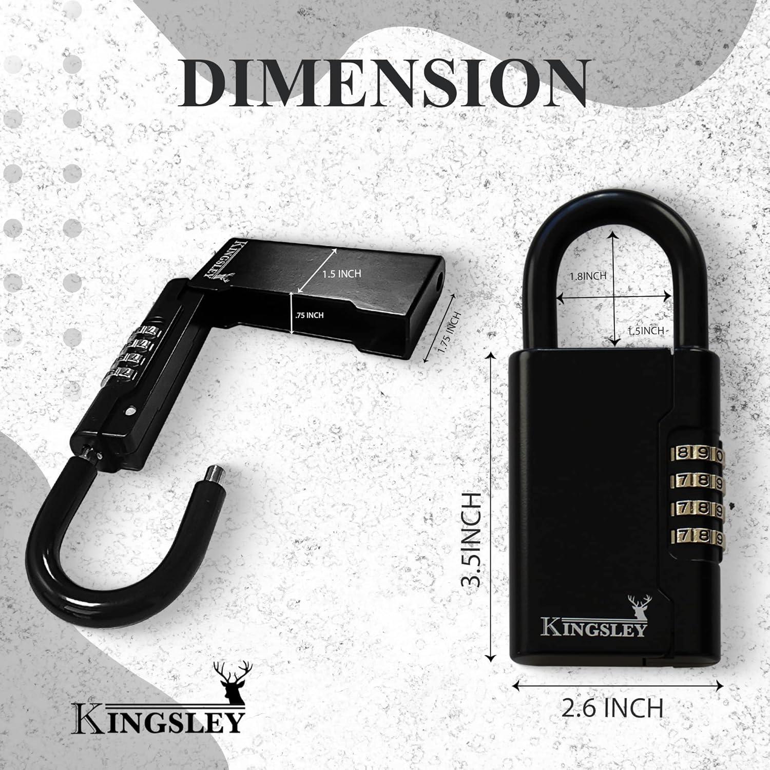 Caja de Llaves Kingsley Guard-a-Key Negra Portátil 5 Llaves