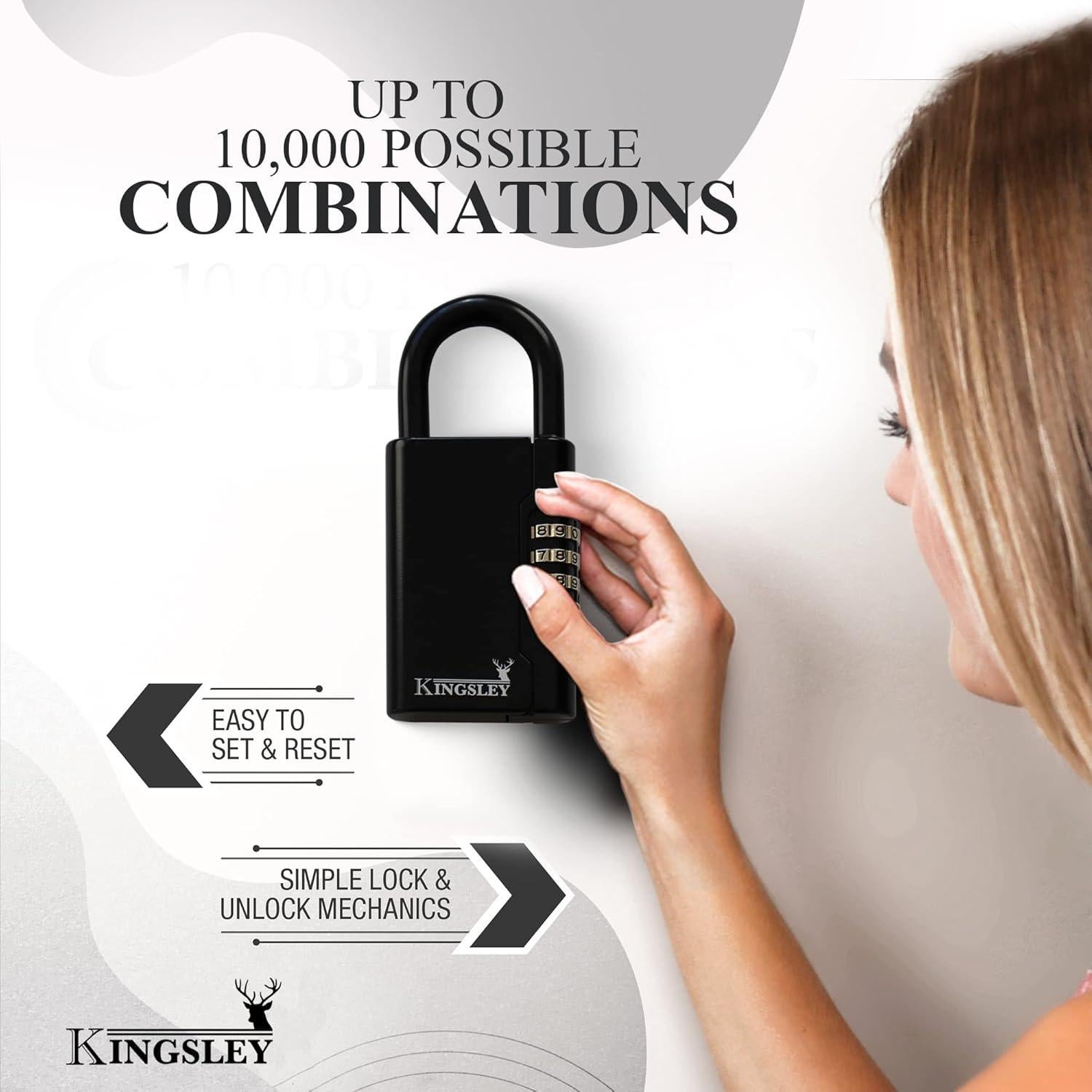 Caja de Llaves Kingsley Guard-a-Key Negra Portátil 5 Llaves