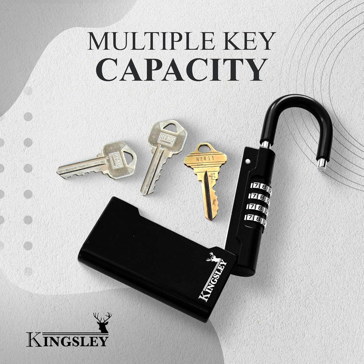 Caja de Llaves Kingsley Guard-a-Key Negra Portátil 5 Llaves