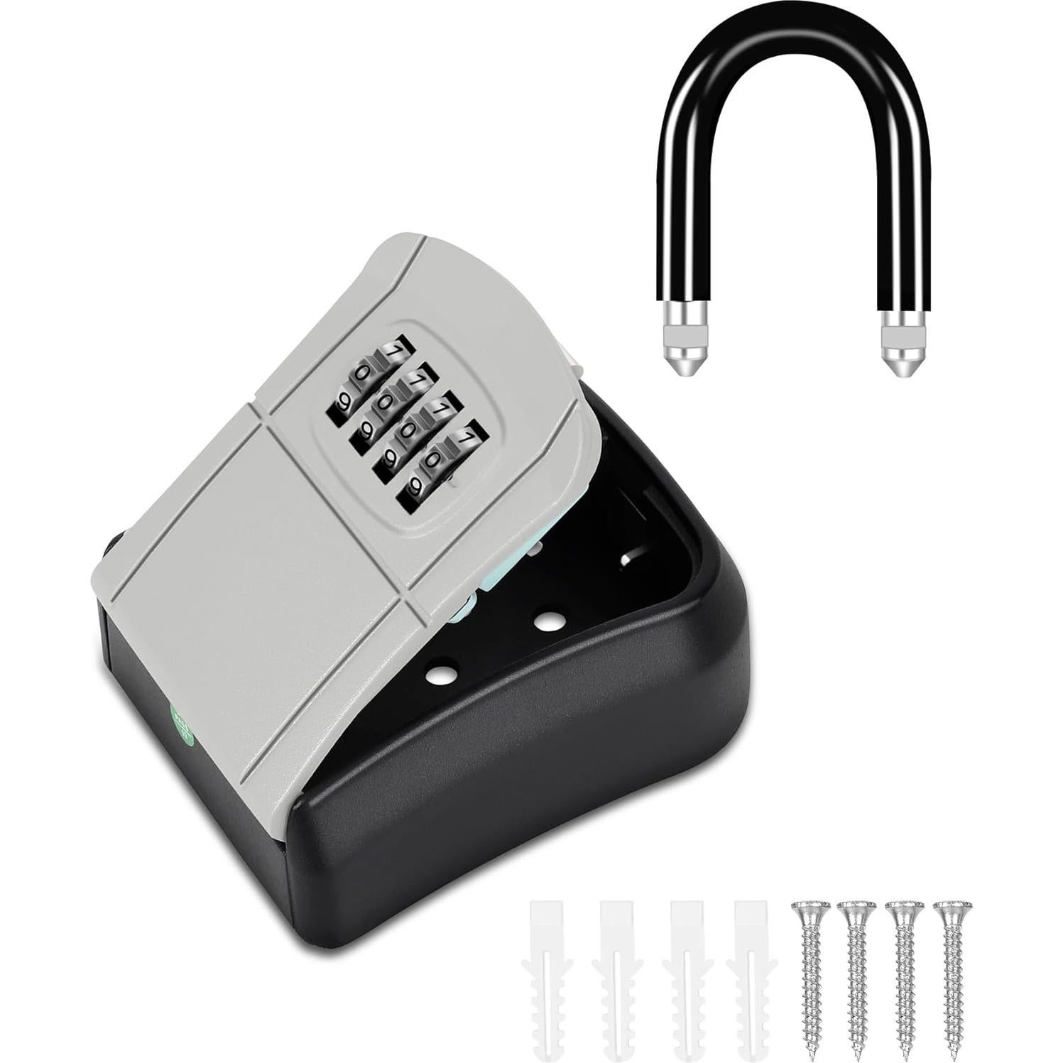 Caja de Llaves Portátil Fayleeko con Cerradura 4 Dígitos Gris