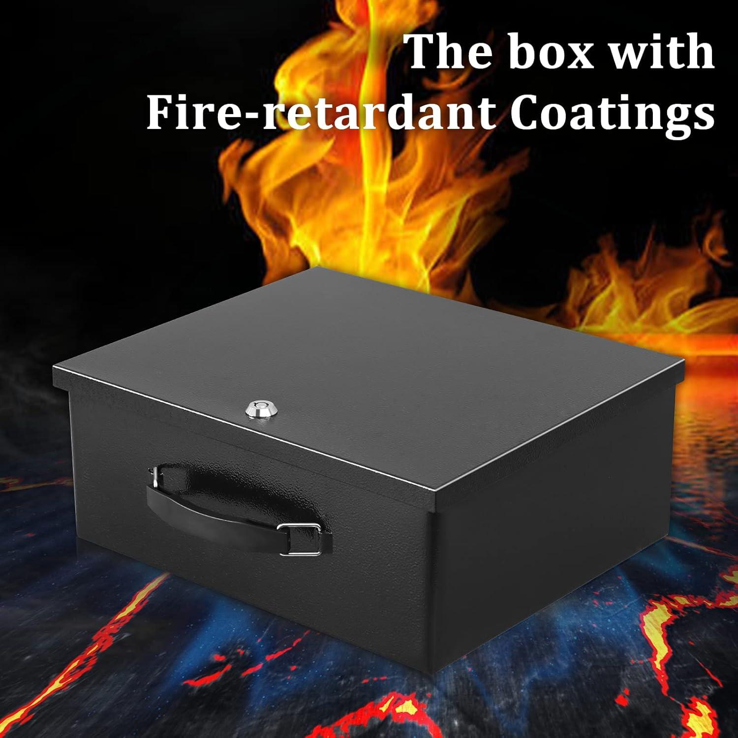 Caja Fuerte Metálica Portátil Dalmbox Resistente al Fuego 33.5x27.9cm