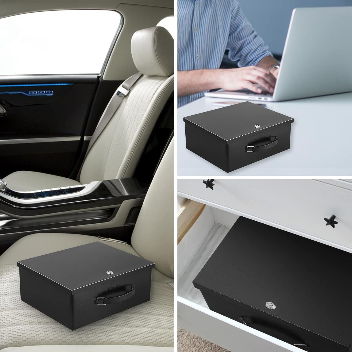 Caja Fuerte Metálica Portátil Dalmbox Resistente al Fuego 33.5x27.9cm