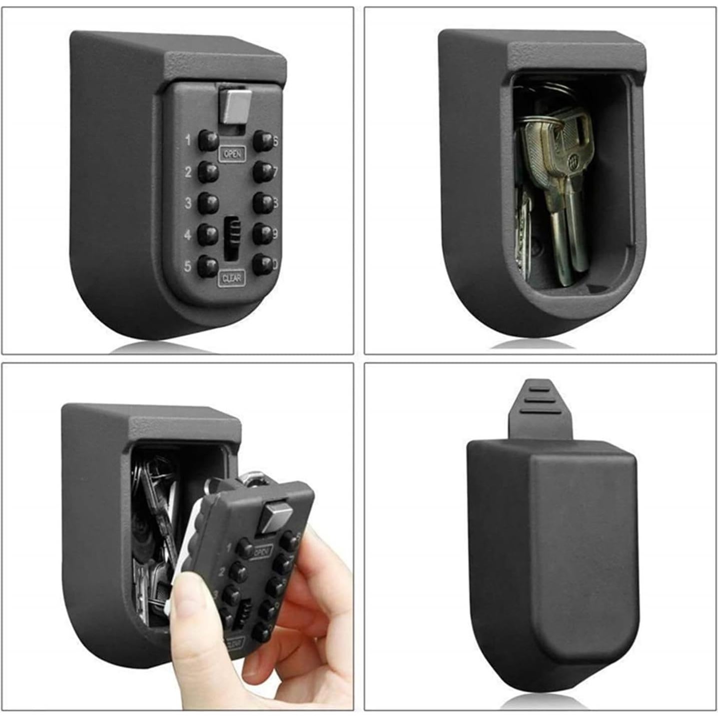 Caja de Llaves de Combinación Lospu HY Montada en Pared Negra