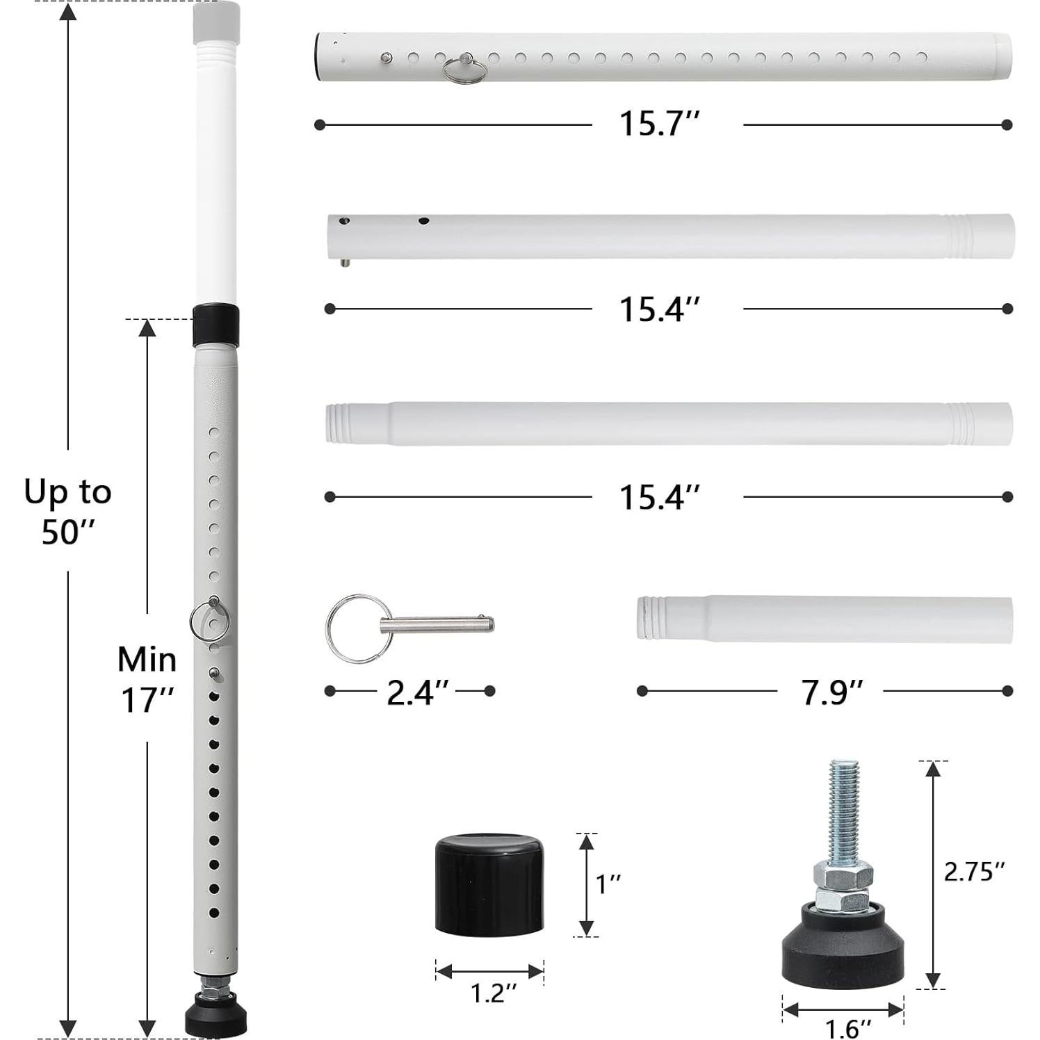 Barra de Seguridad Ajustable DIIG para Puerta Corredera 45-128 cm