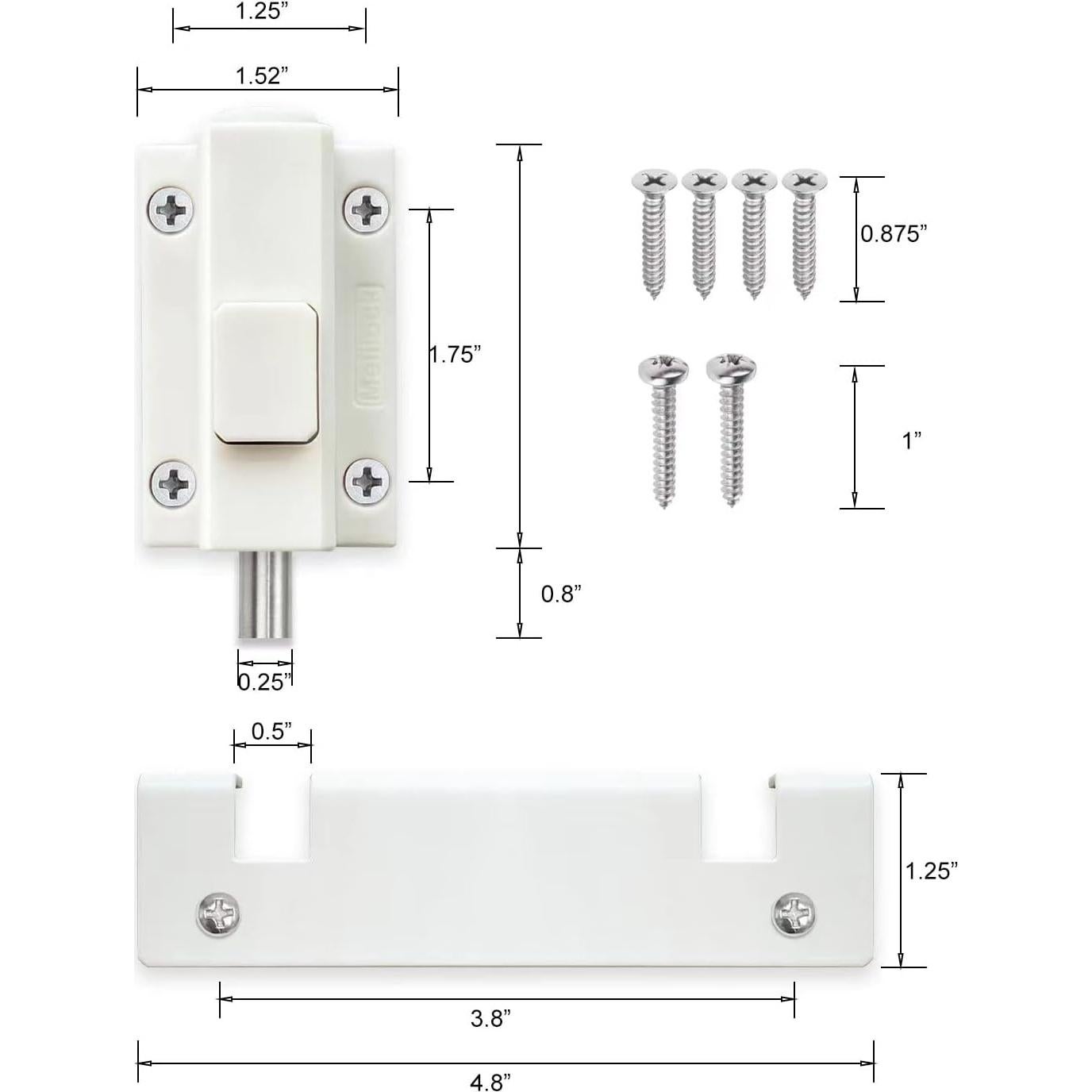 Cerradura de Seguridad para Puerta Corrediza SDGINA - Blanco