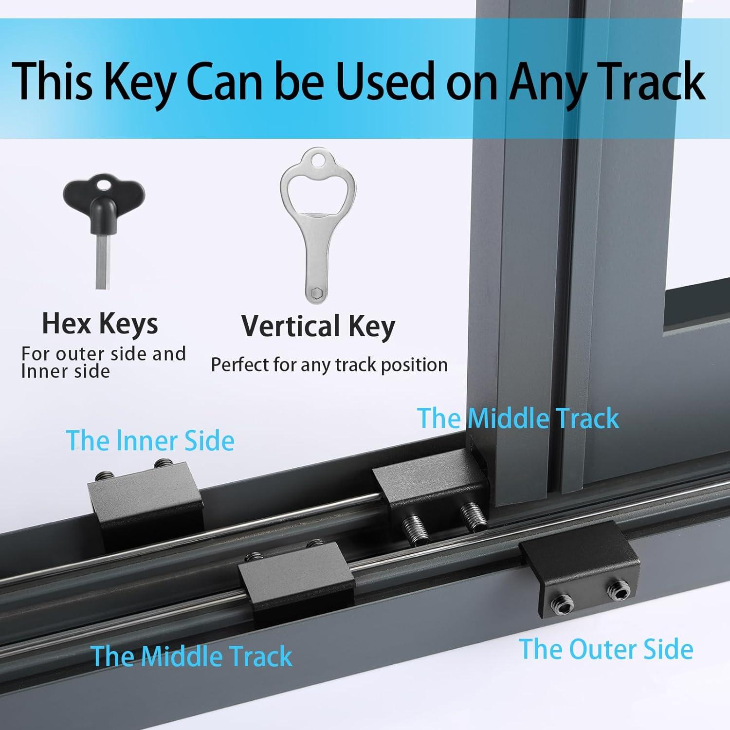Cerraduras de Ventana ZRFCXE - Paquete de 4, Seguridad Ajustable