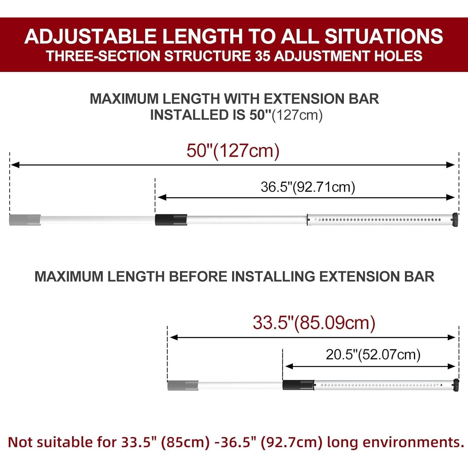 Barra de Seguridad para Puertas Corredizas AceMining Blanca 50-127 cm