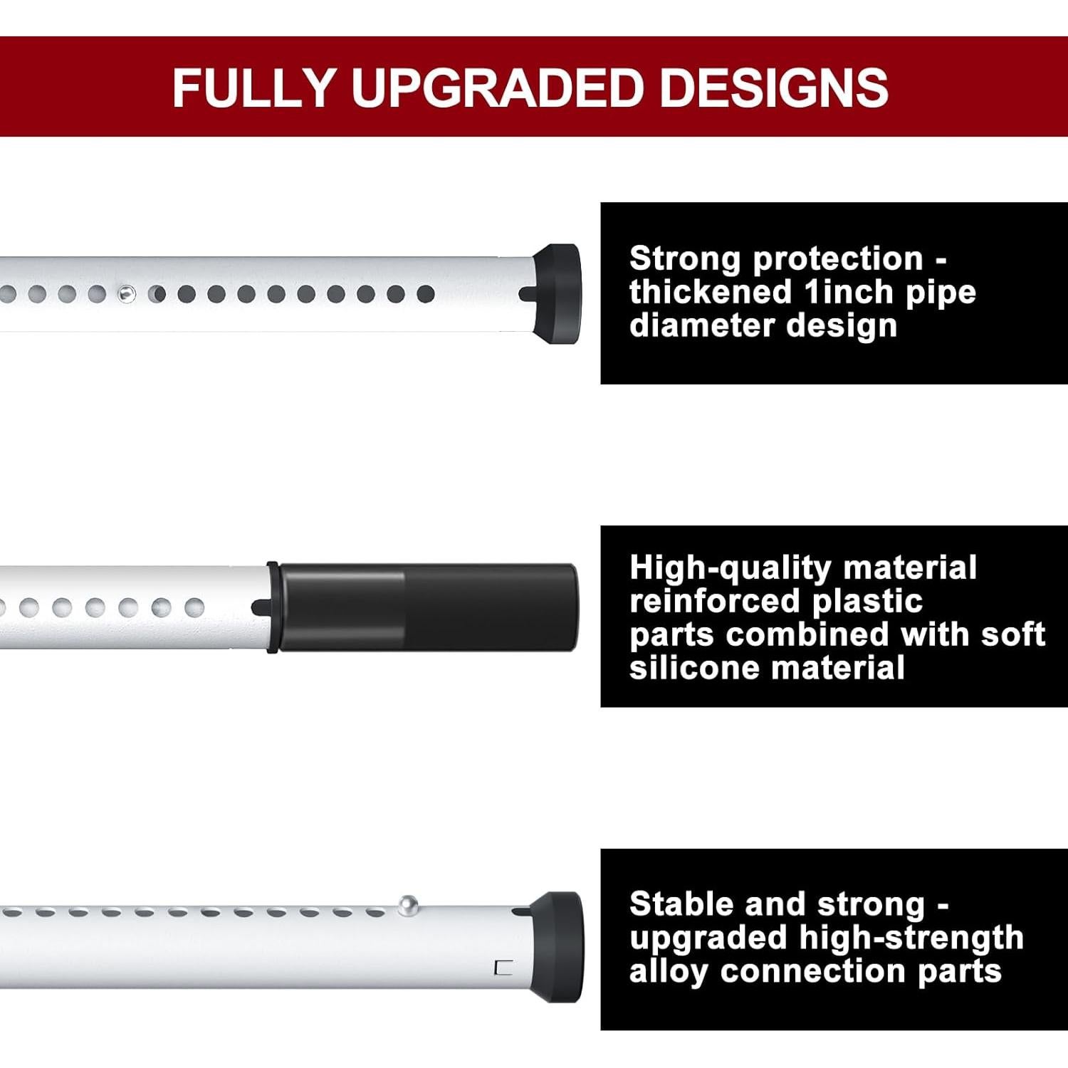 Barra de Seguridad para Puertas Corredizas AceMining Blanca 50-127 cm