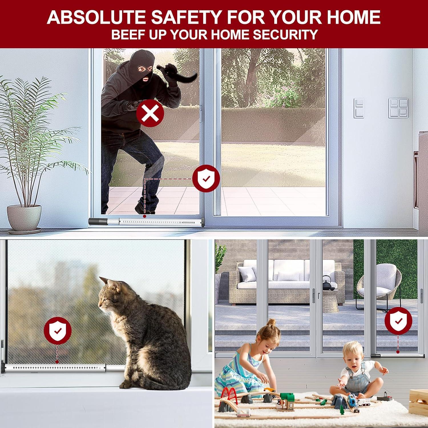 Barra de Seguridad para Puertas Corredizas AceMining Blanca 50-127 cm