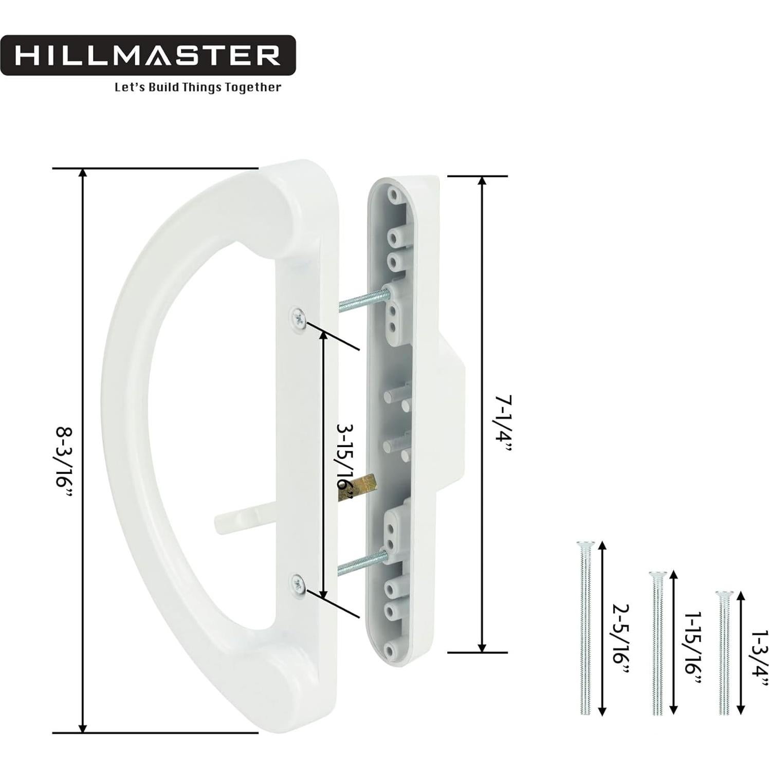 Juego de Manijas para Puerta de Patio HILLMASTER Blanco 45°