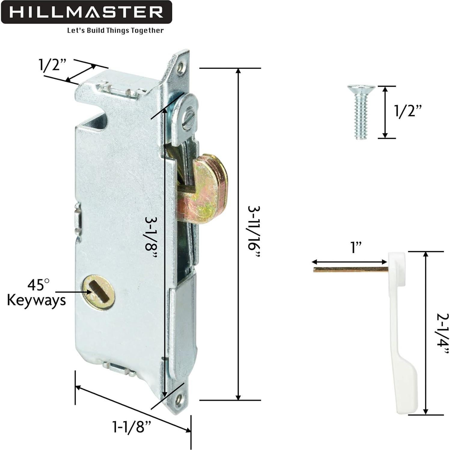 Juego de Manijas para Puerta de Patio HILLMASTER Blanco 45°