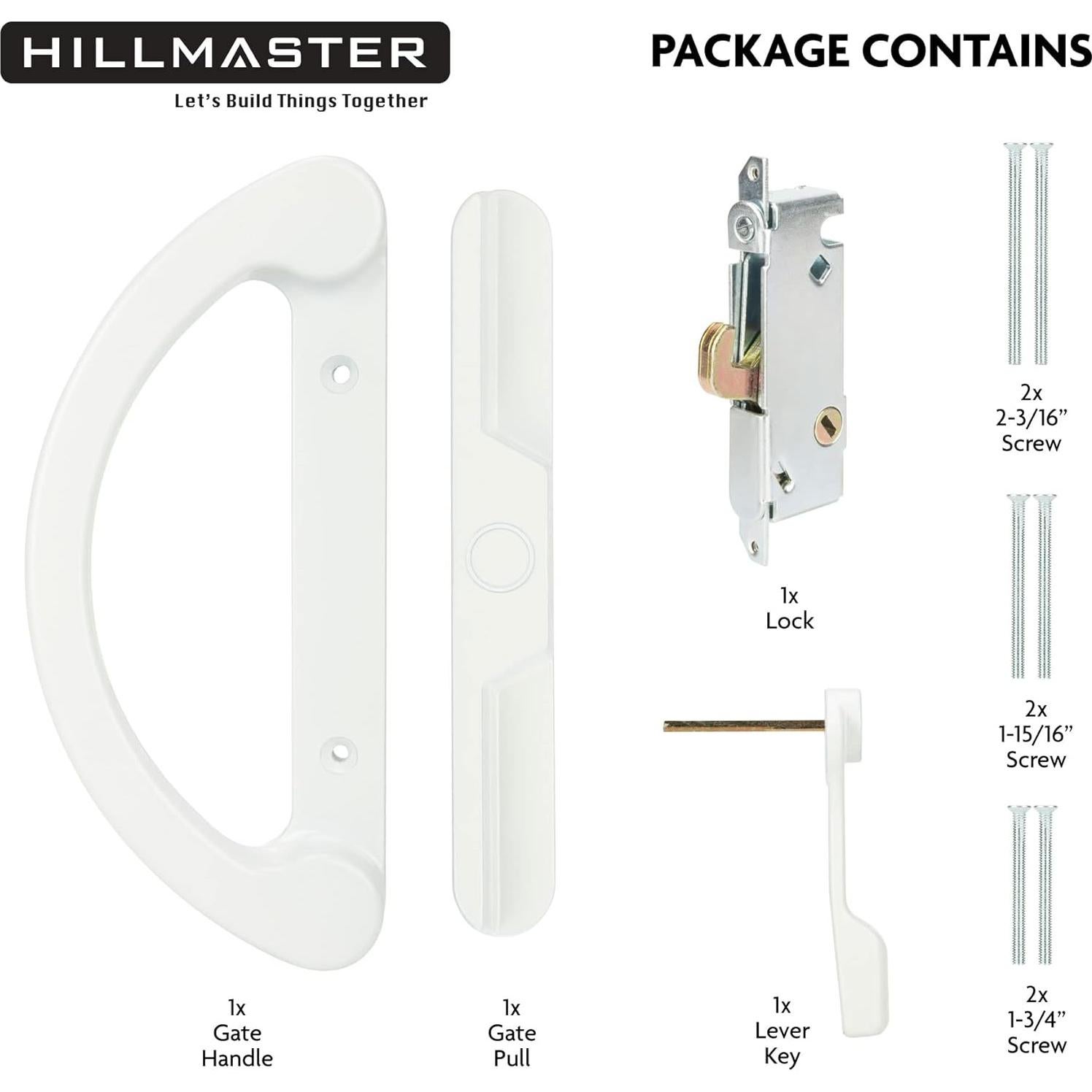 Juego de Manijas para Puerta de Patio HILLMASTER Blanco 45°