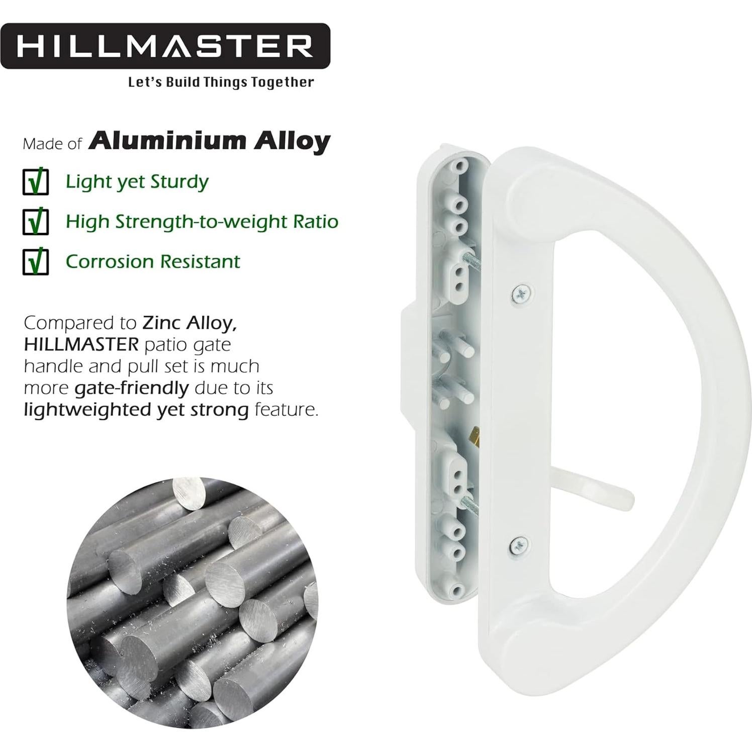 Juego de Manijas para Puerta de Patio HILLMASTER Blanco 45°