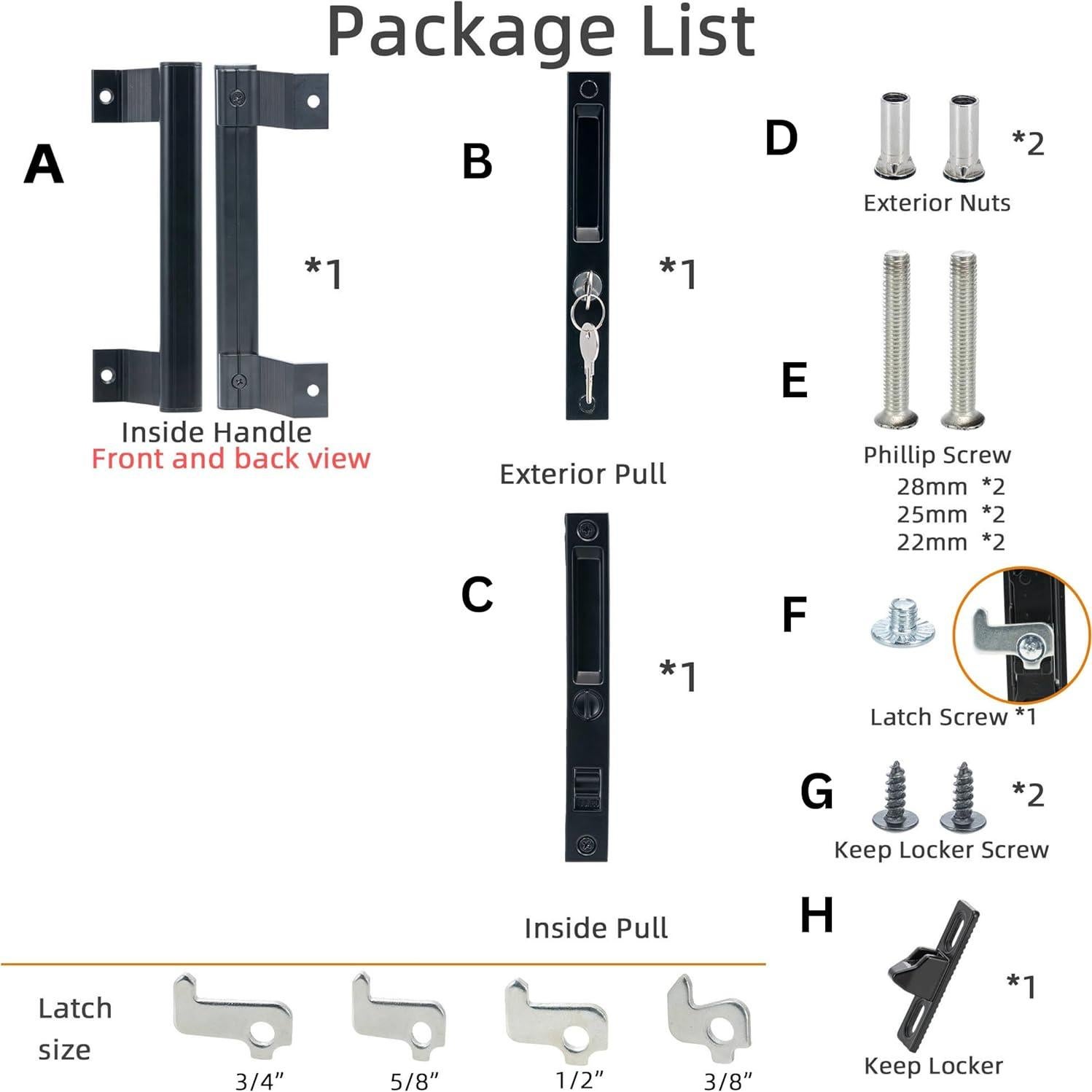 Juego de Manijas para Puerta de Vidrio Deslizante T-HAKEN