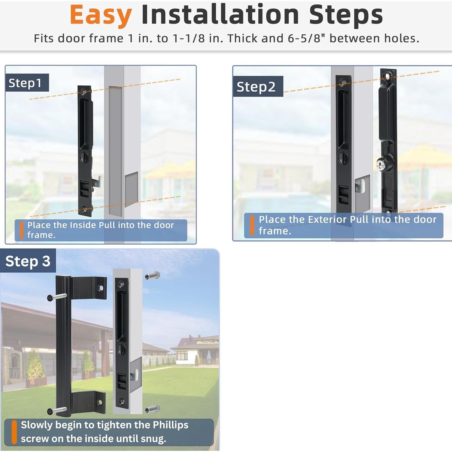 Juego de Manijas para Puerta de Vidrio Deslizante T-HAKEN