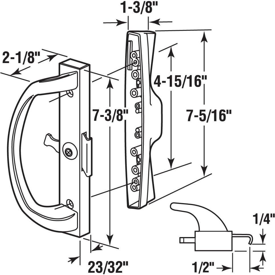 Juego de Manijas para Puerta Deslizante Prime-Line C 1263 Blanco