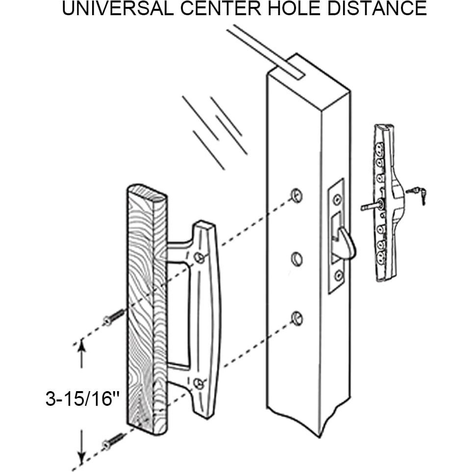 Juego de Manija de Puerta Corredera ALLYWASAI con Cerradura
