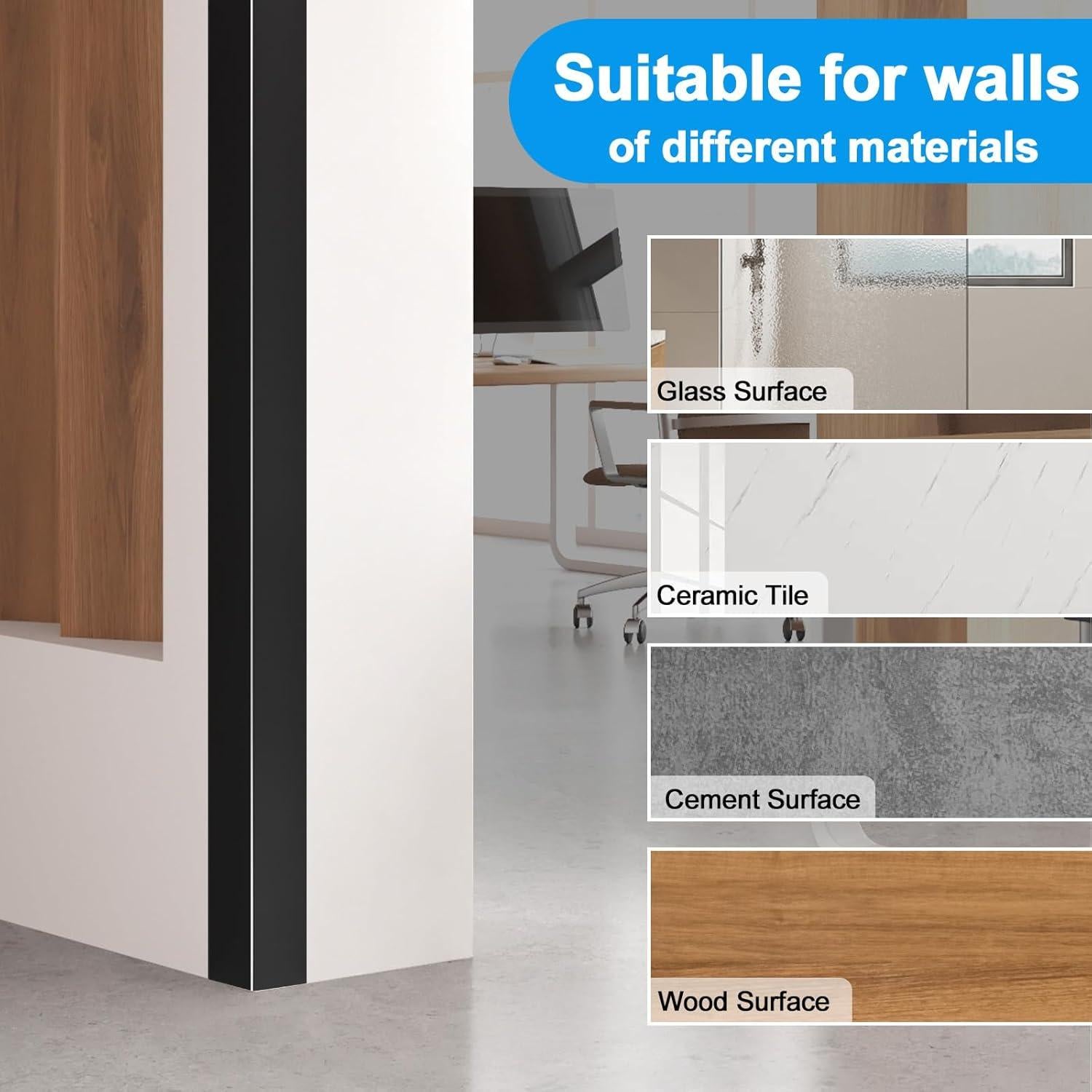 Protector de Esquina de Aluminio Heainaiyoo 4Pack 114.3x2.54cm Negro