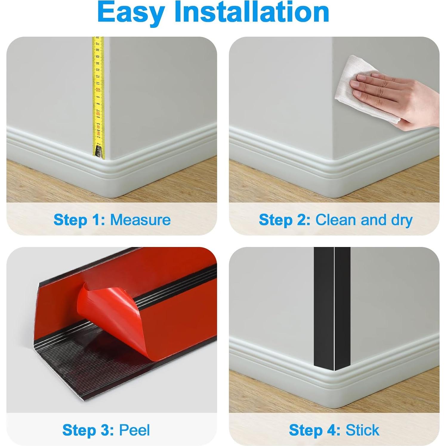 Protector de Esquina de Aluminio Heainaiyoo 4Pack 114.3x2.54cm Negro