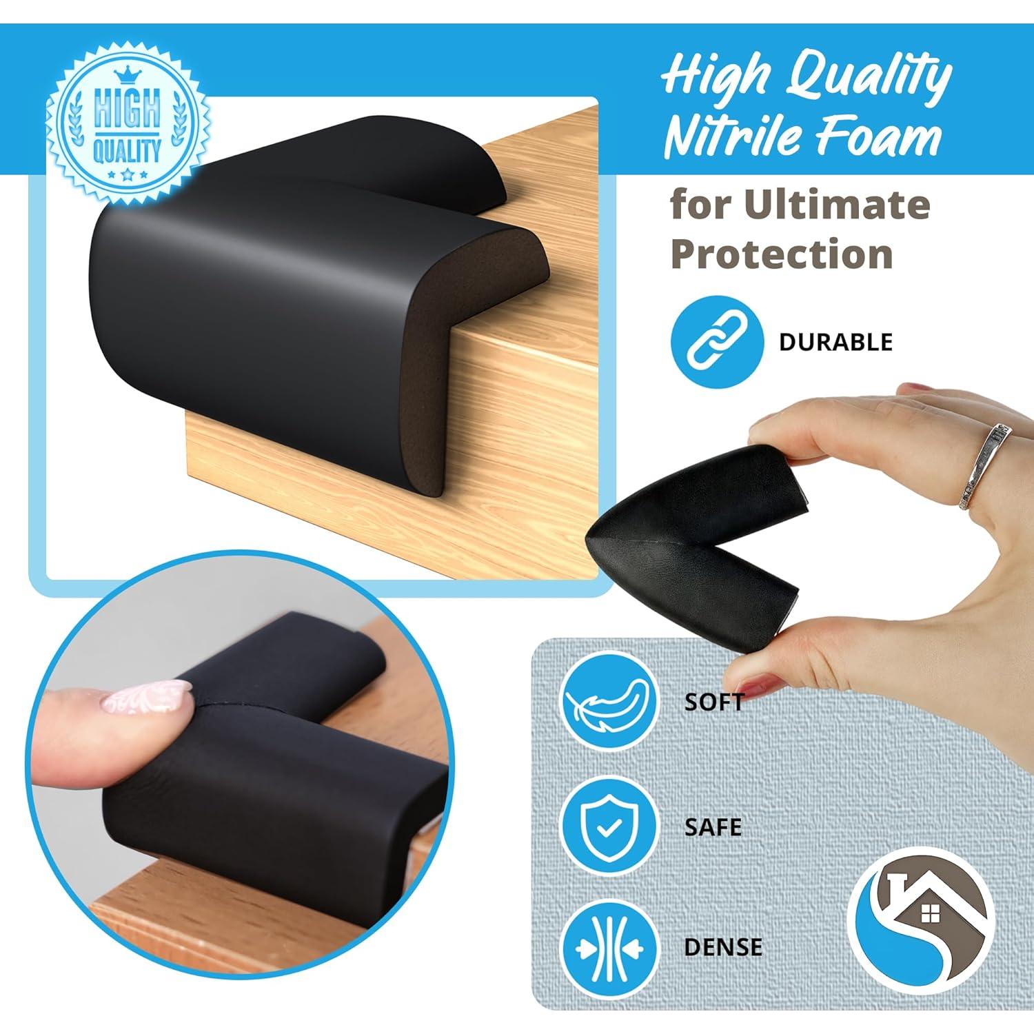 Protectores de Esquinas para Bebés Komfortology 8 Piezas Negro