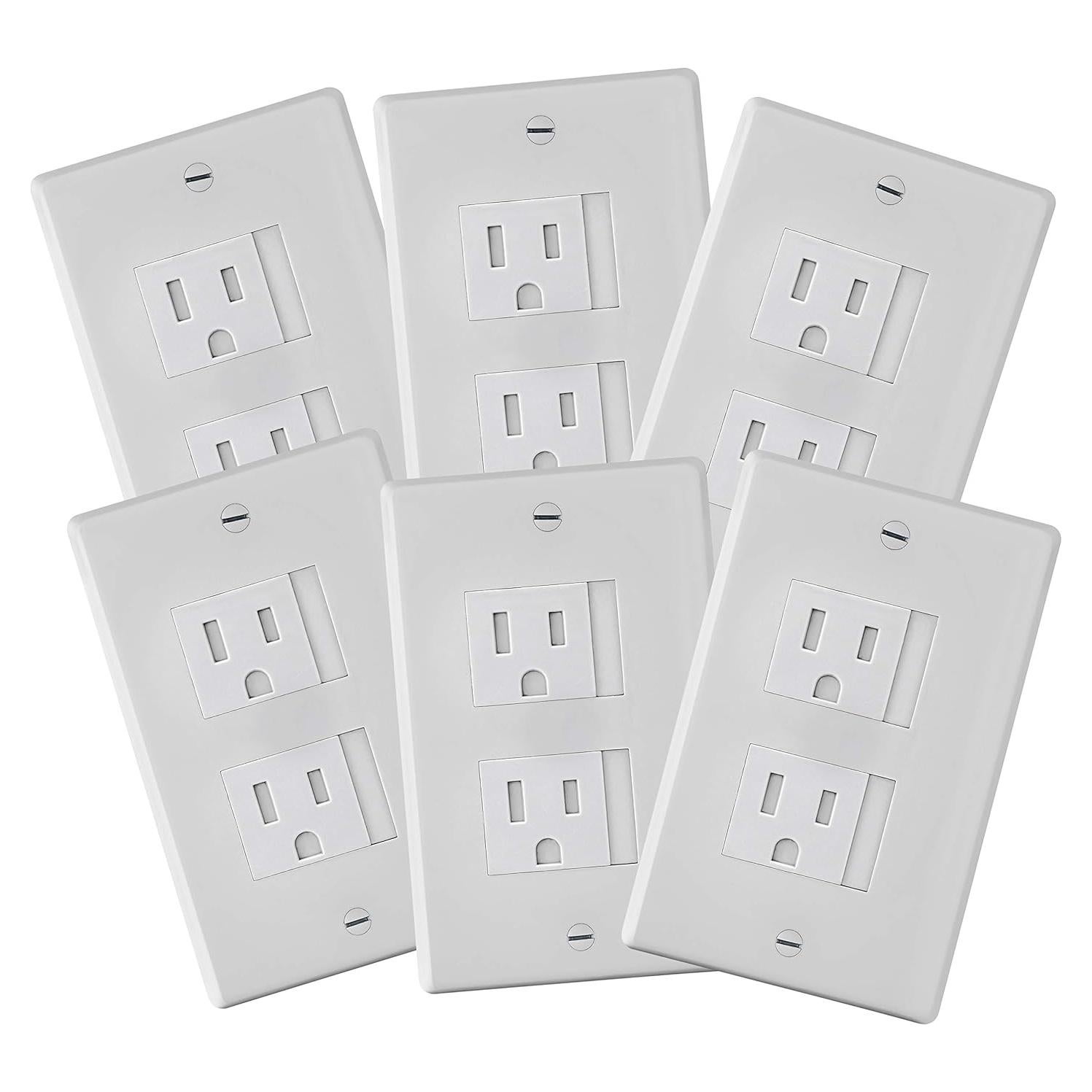 Paquete de 6 cubiertas de enchufe Safety Innovations - Blanco