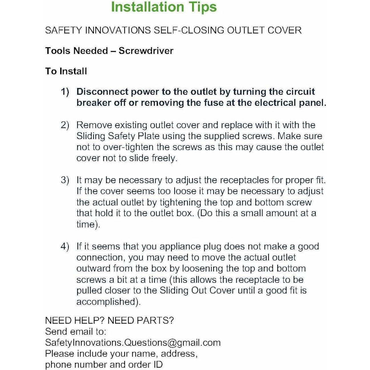 Paquete de 6 cubiertas de enchufe Safety Innovations - Blanco