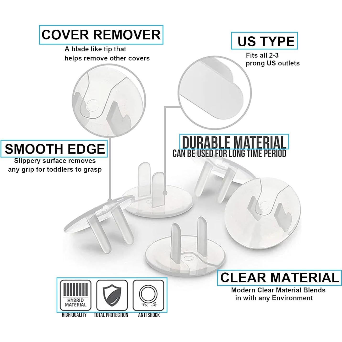 Cubiertas de Seguridad para Enchufes 24 Unidades Plástico Transparente