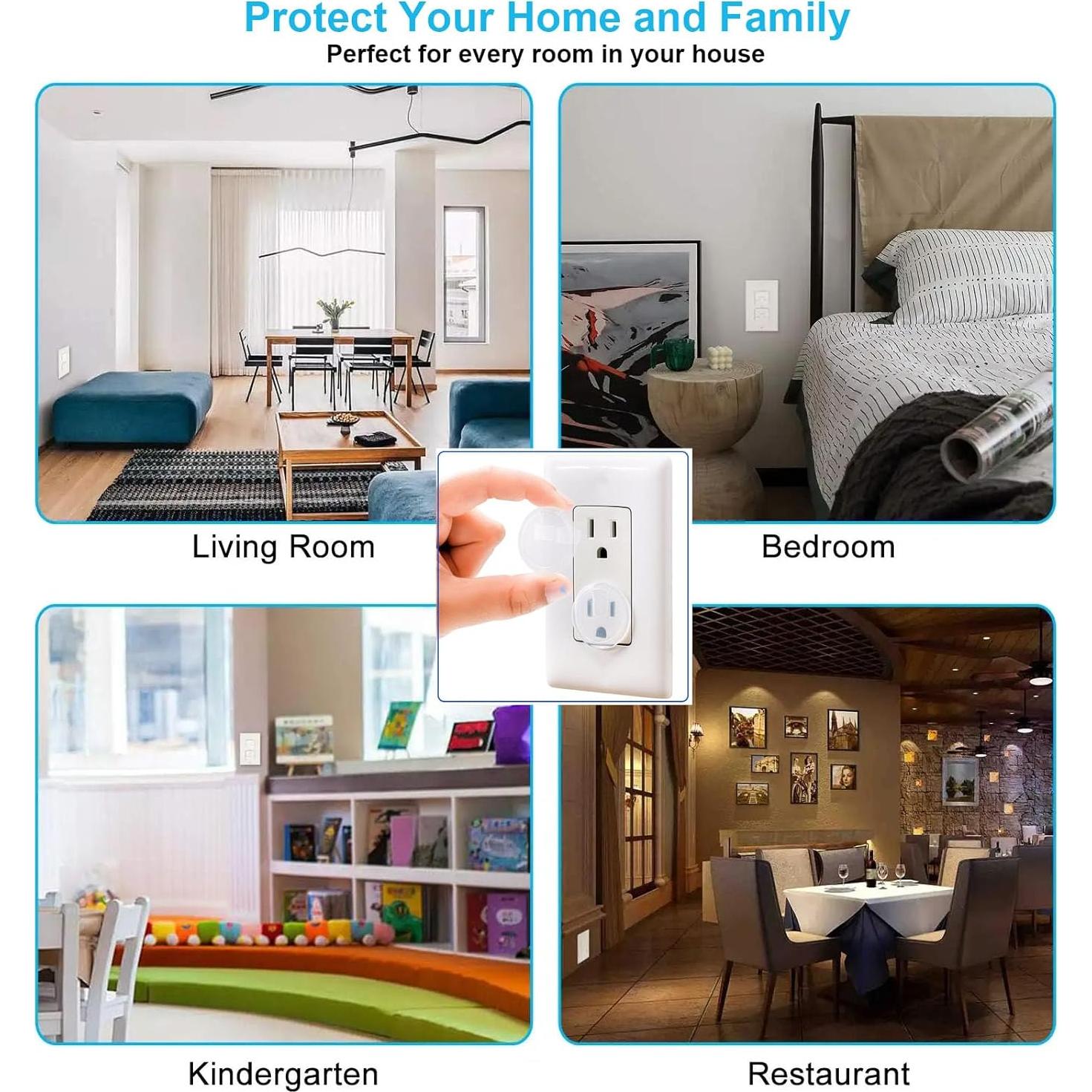 Cubiertas de Seguridad para Enchufes 24 Unidades Plástico Transparente