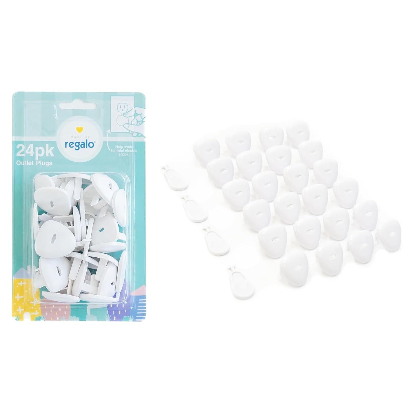 Home Safety Outlet Cover Plug 24 Pack, Award-Winning Brand, Babyproofing Essential, White