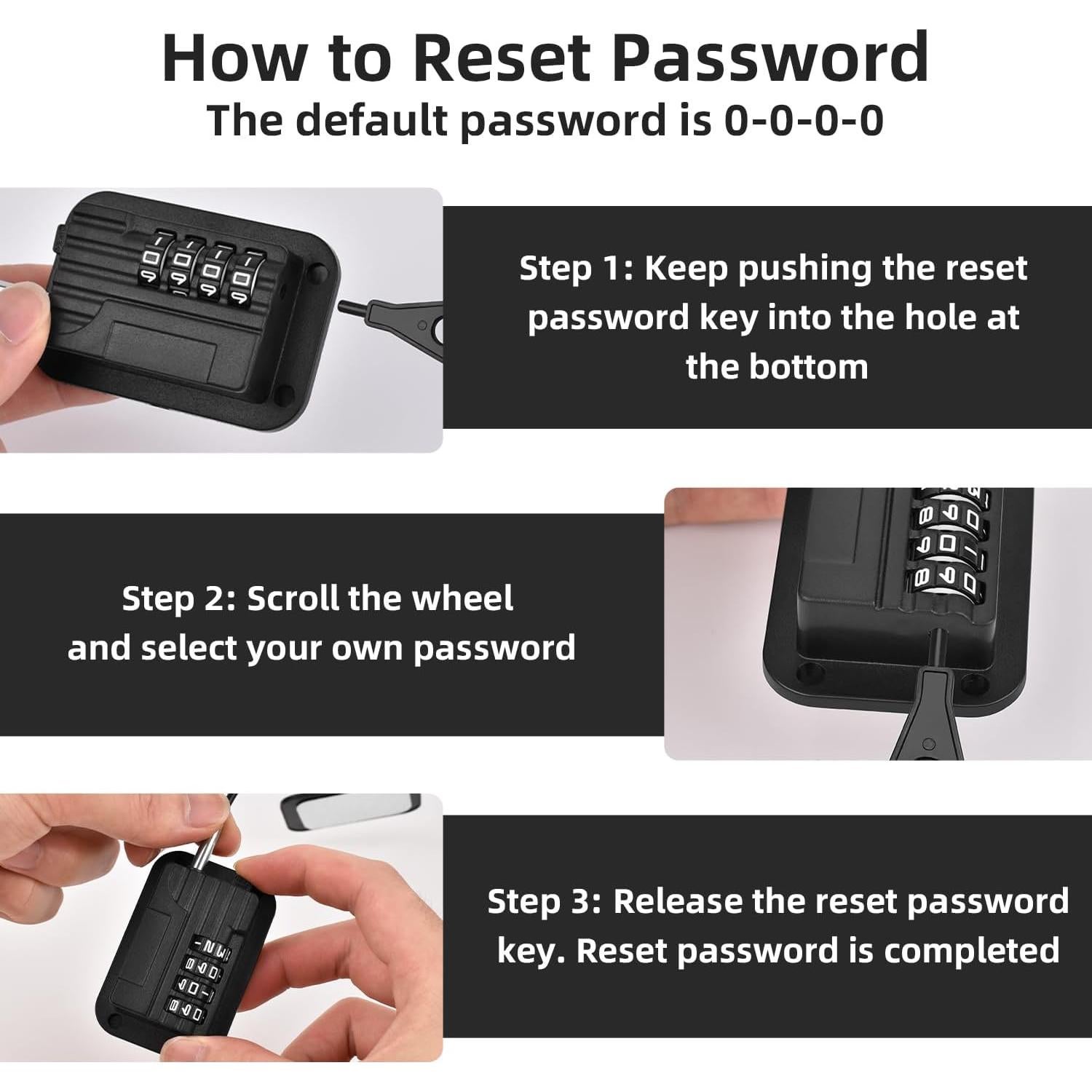 Cerradura de Refrigerador Ougourim SLMMB22 Negra con Combinación