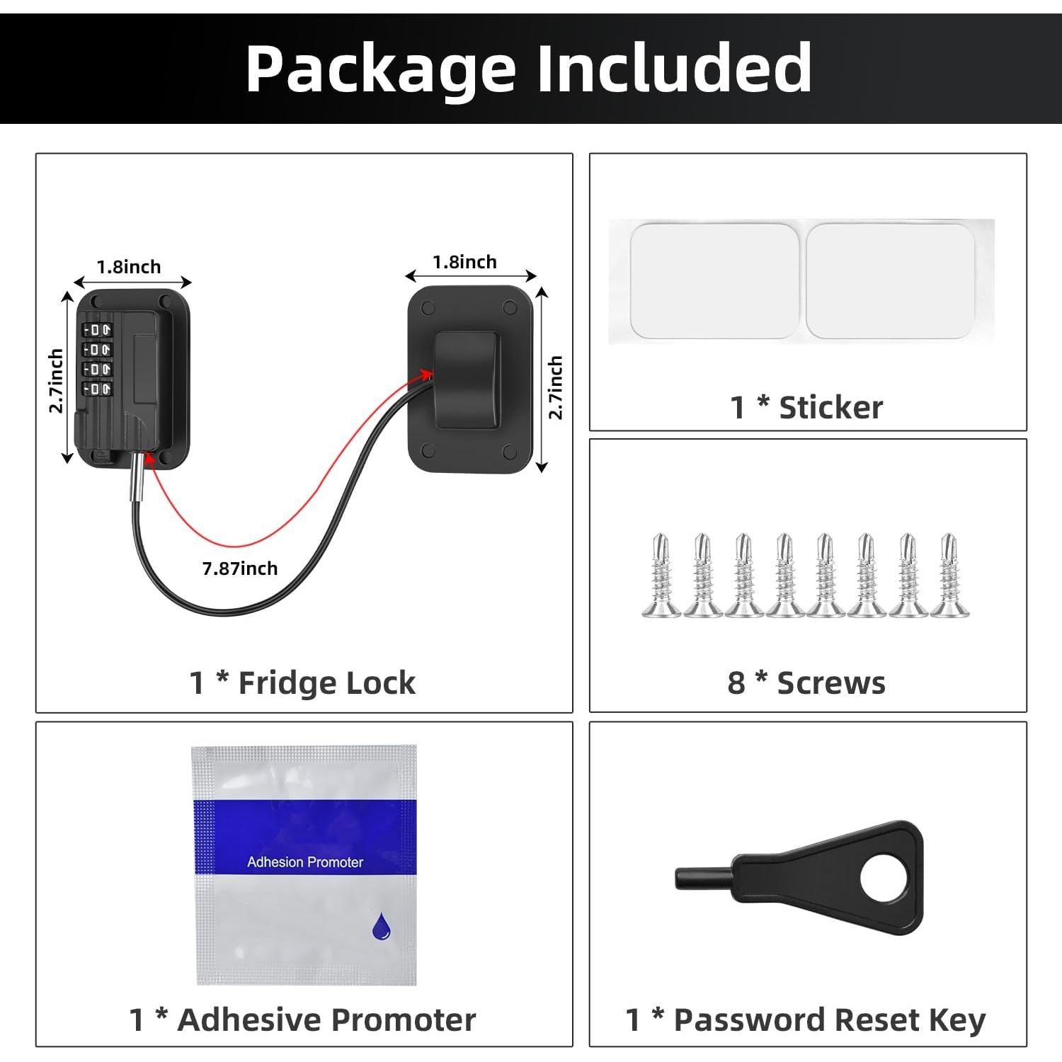 Cerradura de Refrigerador Ougourim SLMMB22 Negra con Combinación