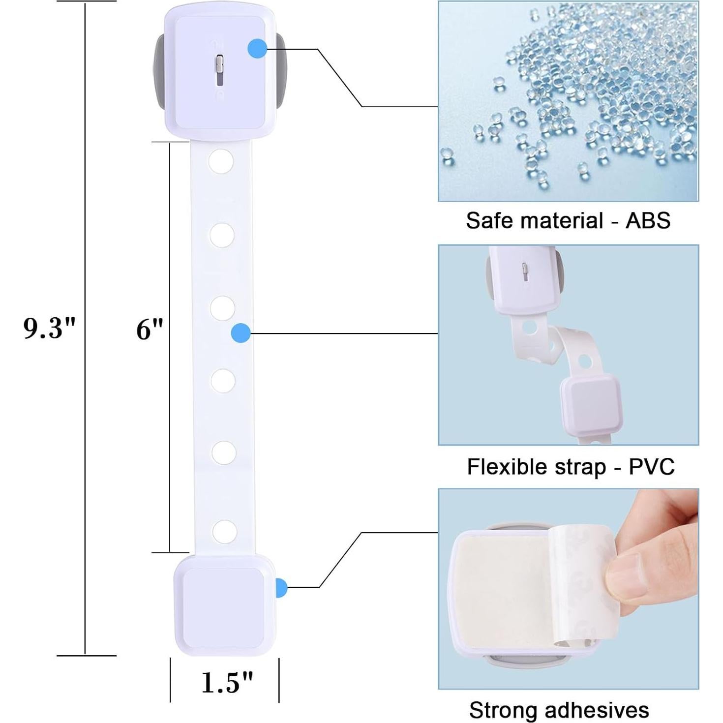 Cerraduras de Gabinete Fursafe&Q para Seguridad Infantil - Paquete de 6