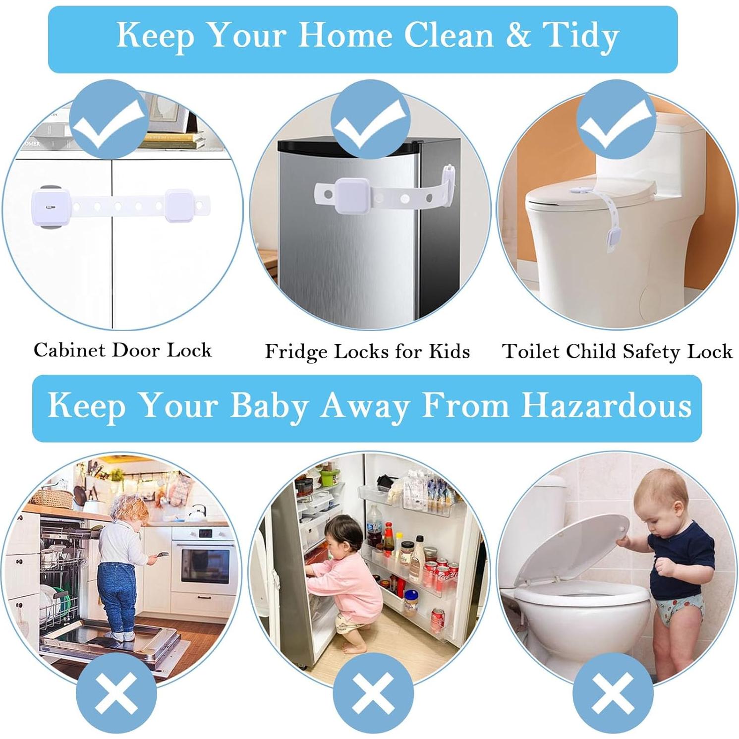 Cerraduras de Gabinete Fursafe&Q para Seguridad Infantil - Paquete de 6