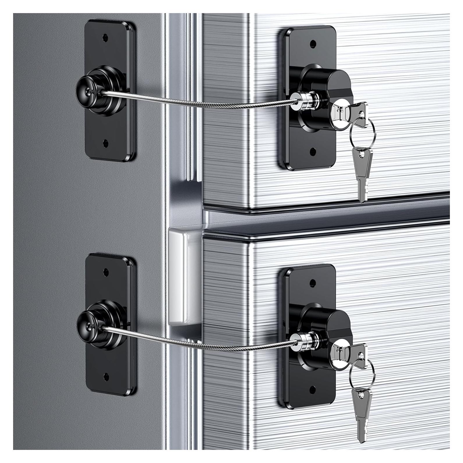 Cerradura de Refrigerador Autoadhesiva 2 Paquetes Negra