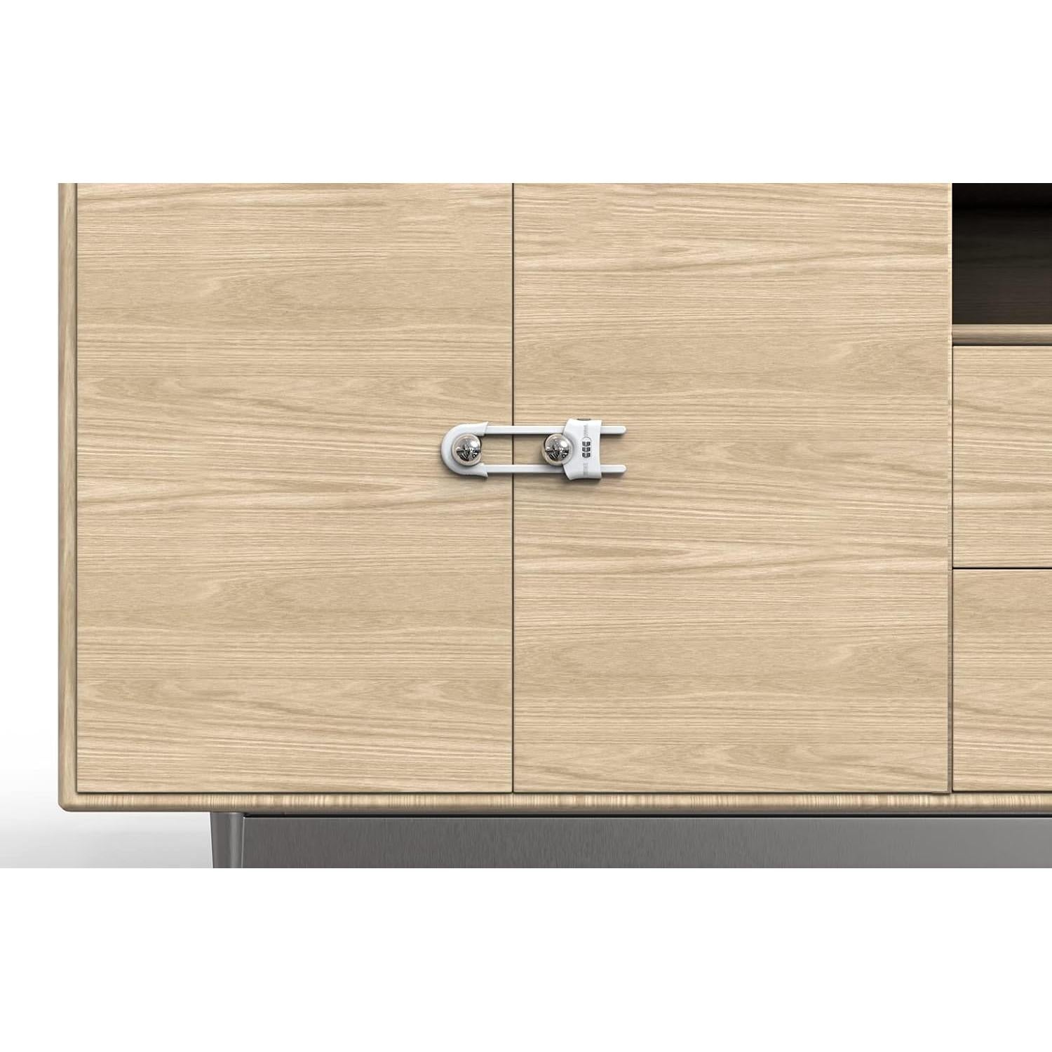 4 Cerraduras de Puerta de Armario Deslizante a Prueba de Niños - Blanco