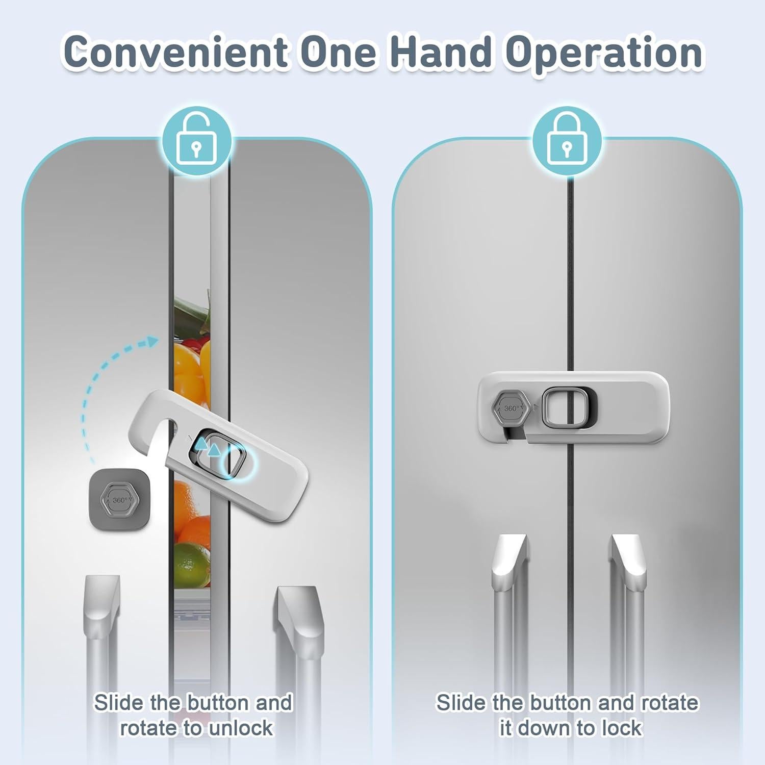 Cerraduras de Refrigerador 4our Kiddies - Paquete de 6 Unidades