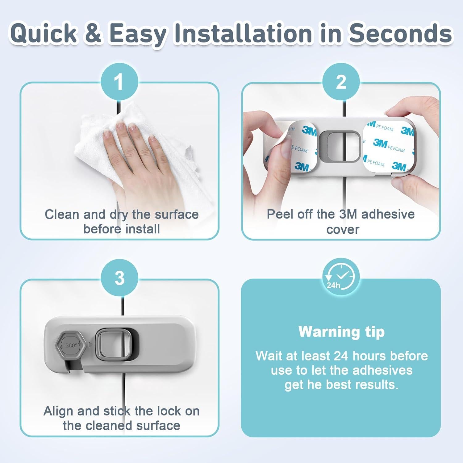 Cerraduras de Refrigerador 4our Kiddies - Paquete de 6 Unidades