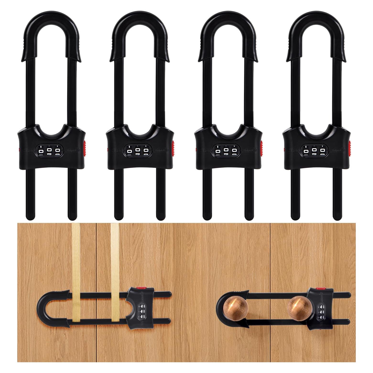 Cerraduras Deslizantes para Gabinetes HonesaLoc x4 - Seguridad Infantil