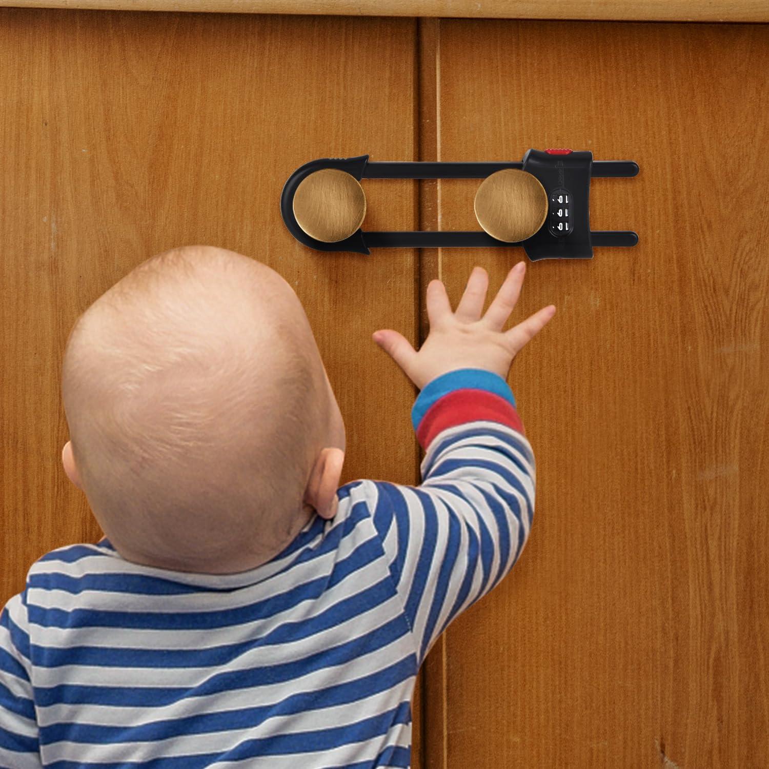 Cerraduras Deslizantes para Gabinetes HonesaLoc x4 - Seguridad Infantil
