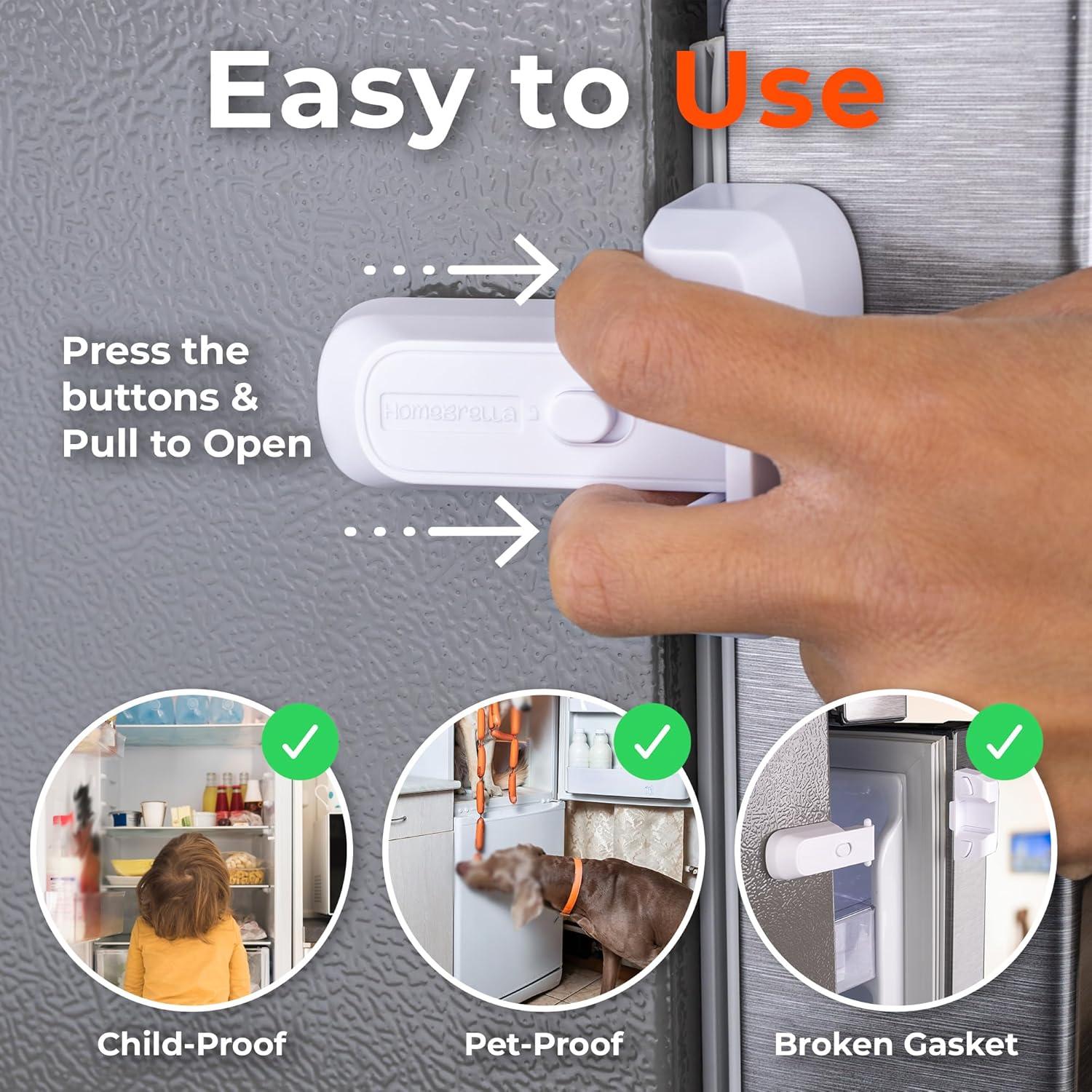 Cerradura de Refrigerador a Prueba de Niños HBAFDL2WB - Adhesiva