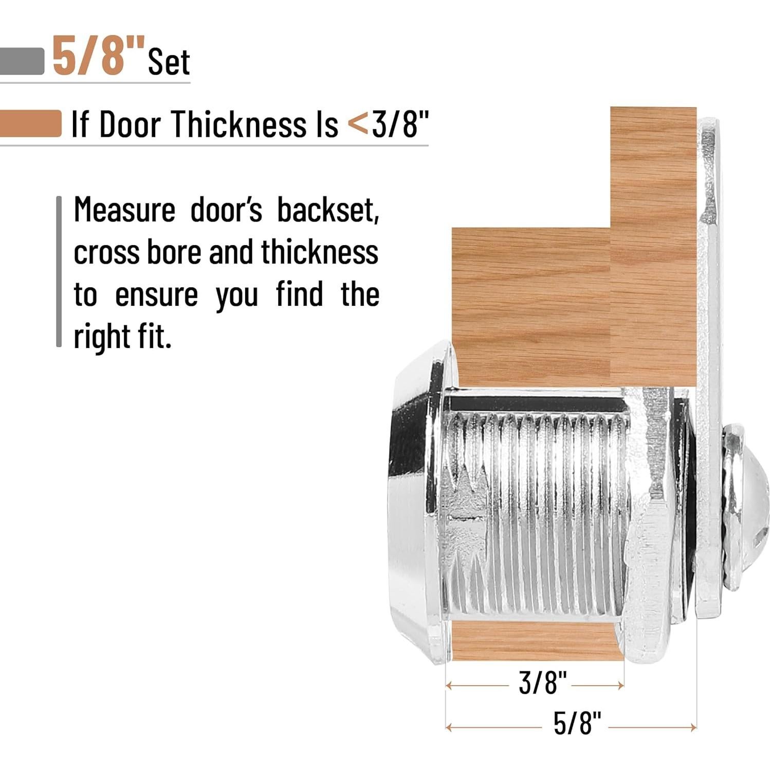 Cerraduras de gabinete Bates con llaves iguales, 3 piezas