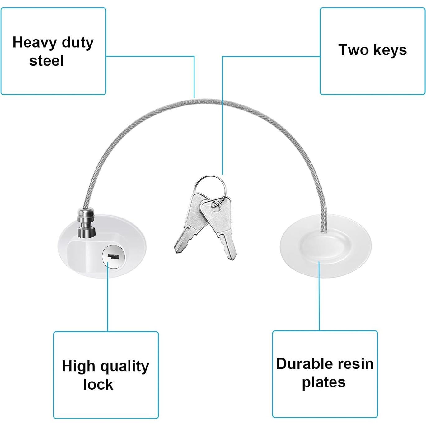 Cerraduras de Gabinete Hotop 4 Piezas Autoadhesivas Seguridad Bebés