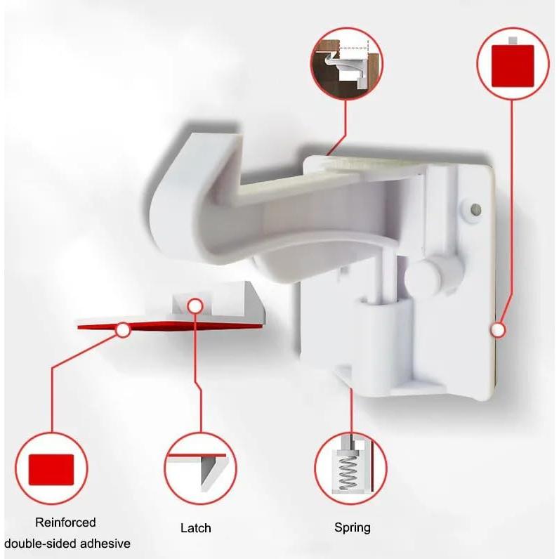 Cerraduras de Seguridad para Gabinetes Infantiles - 10P Blanco
