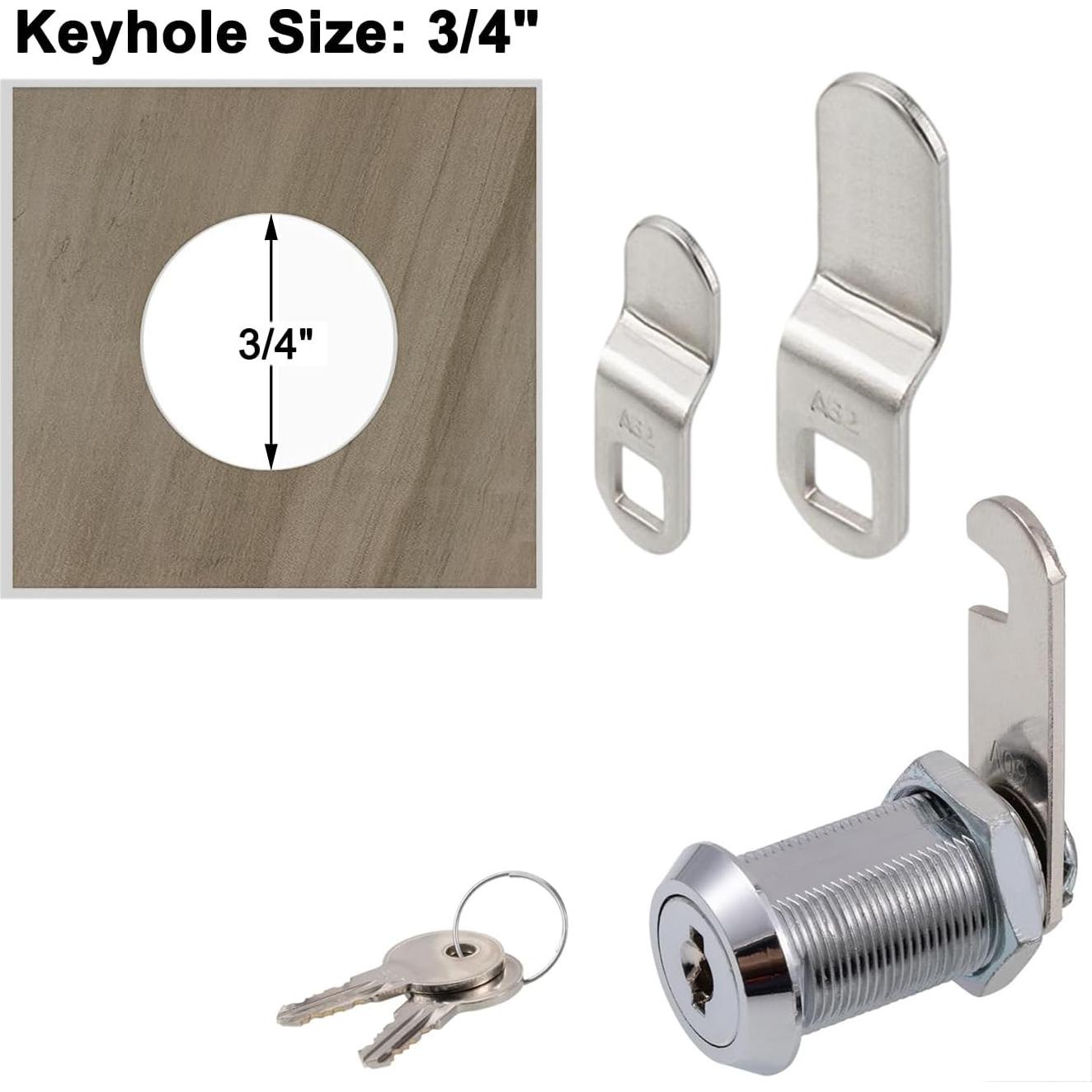 Cerradura de Cajón WOOCH 30mm Cromada con Llave Igual - Paquete de 4