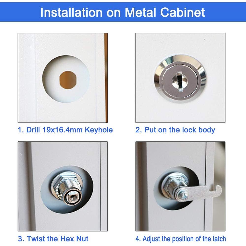 Cerradura de Cajón WOOCH 30mm Cromada con Llave Igual - Paquete de 4