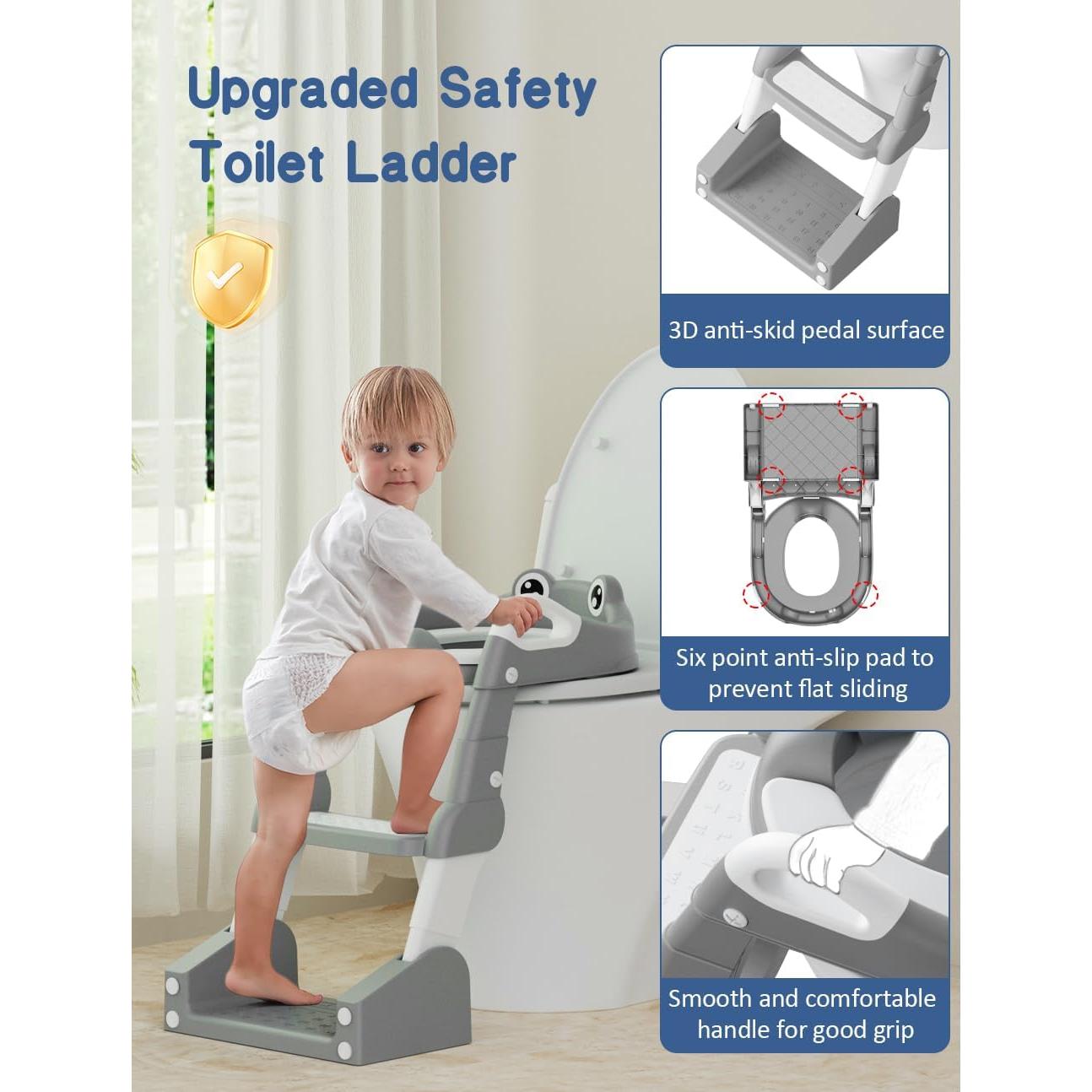 Asiento de Entrenamiento para Baño ROUTTOON 2 en 1 Gris