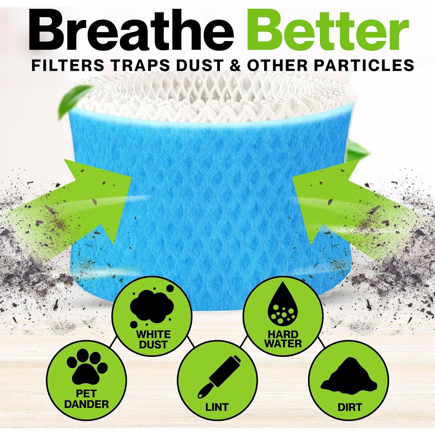 Durabasics Paquete de 4 Filtros de Humidificador HAC-504 Azul