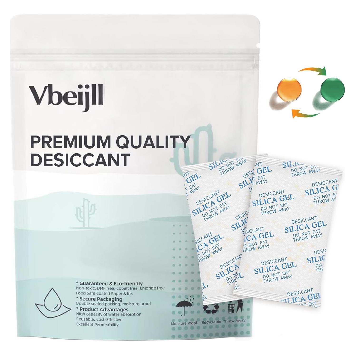 Paquete de Gel de Silica 5g Vbeijll - 50 Unidades Grado Alimenticio